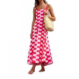 NEW LITTLE TRENDY french floral print slip maxi dress in pink